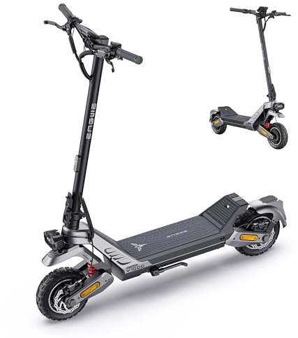 ENGWE Y1000 Monopattino Elettrico a Doppio Motore con Batteria da 52V e 22.5Ah Fino a 100KM, Sblocco NFC e Bluetooth, Navigazione Intelligente, Freni Disco Idraulici e Doppia Sospensione (Argento)