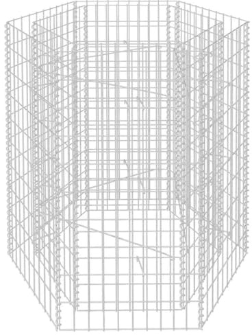 BBLINKE Sechseckiges Gabione-Hochbeet, Gabionen, Gabionengitter, Gabionenkörbe, 100x90x100 cm