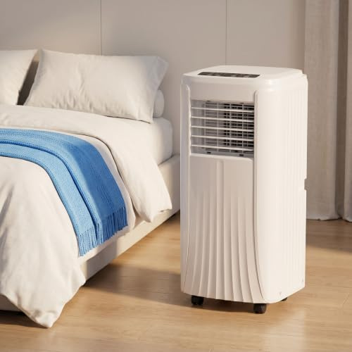 Condizionatore d'aria portatile 12000 BTU con ventilatore e deumidificatore, timer 24 ore, modalità sleep, kit finestra incluso, raffreddamento silenzioso per camera da letto e ufficio