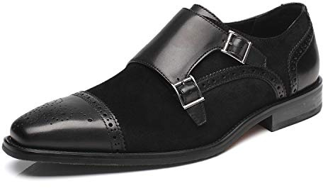 La Milano Mens Leather Double Monk Strap Loafer Brown Size: