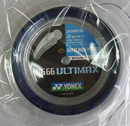 YONEX BG 66 Ultimax Badmintonsträng 200 m rulle – (pärlmarinblå)
