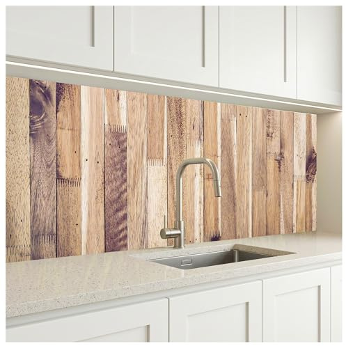Paraschizzi Auto-Adesiva per la Cucina Parete di Legno 180 x 60 cm | Resistente all’Acqua | QUALITA‘ Premium