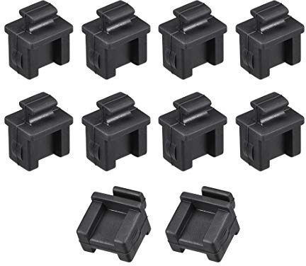 sourcing map 10pcs SFP Silicone Protectors Cap Port Cover Anti Dust 14mmx12mmx17mm Black