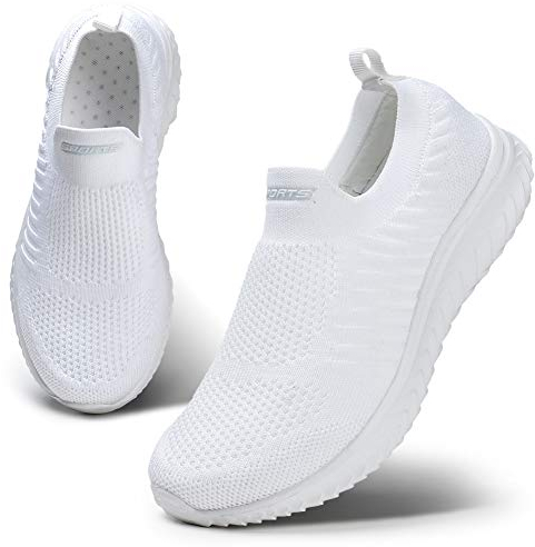 HKR Zapatos Slip-on Mujer para Sin Cordones Casual Running Fitness Andar Blancas 40 EU