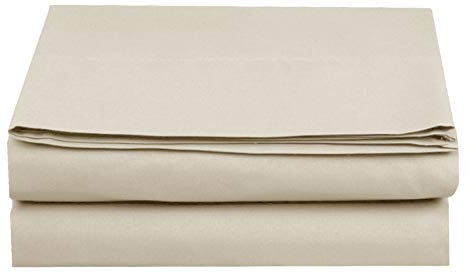 Elegant Comfort Premium Hotel Quality 1-Piece Flat Sheet, Luxury and Softest 1500 Premium Hotel Quality Microfiber Bedding Flat Sheet, Wrinkle-Free, Stain-Resistant, California King, Cream