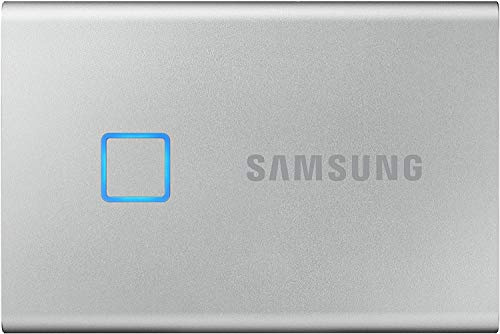 SAMSUNG T7 Touch Portable SSD 2TB - Up to 1050MB/s - USB 3.2 External Solid State Drive, Silver (MU-PC2T0S/WW)