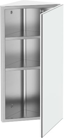 HOMCOM Armadietto Angolare Bagno con Chiusura Magnetica 60x30x18.4cm | Specchio Bagno Contenitore, Specchio Angolare, 3 Ripiani Salvaspazio