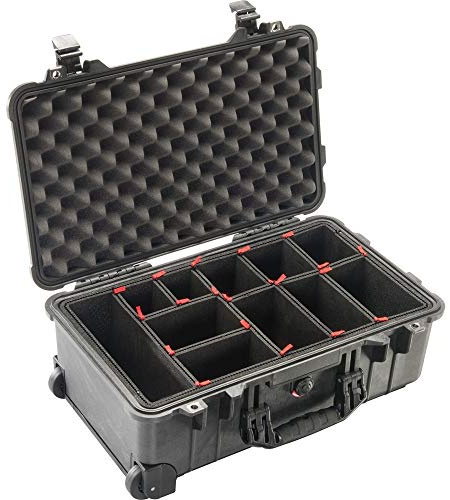 Peli Case 1510 Trolley mit Trekpak Einteilungssystem, schwarz, Kamerakoffer, Fotokoffer, Outdoorkoffer, wasserdicht, IP67