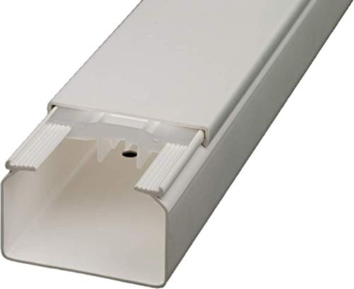 CabCom PVC Kabelkanal Kabelleiste Kabelschacht Brüstungskanal zur Montage an Wand oder Decke diverse Größen und Farben 10 Meter (5x2 Meter) 60 x 40 mm weiß