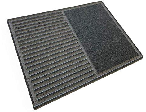 LITHOS MATERIE, Assiette en Pierre de Lave Etnea, Surface pour Barbecue et Four, 40 x 40 cm, Épaisseur 3 cm, Polie Grillée/Lisse
