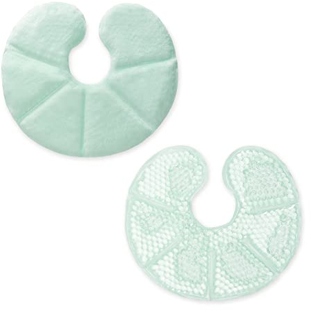 Navaris Thermo Pads Brustkissen 2 Stk. - 2x Gel Perlen Kühlkissen Wärmekissen für das Stillen - Stillzubehör wiederverwendbar - grün