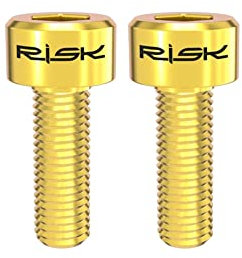 ihreesy 2 Stücke m5x20mm Titanschrauben,Titanium Legierung Fahrrad Bremse Schrauben Fahrradschaft Top Cap Schrauben Bremsbolzen Schrauben Fahrradschaft Schrauben,Gold