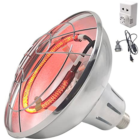 VFDZ Infrarot Wärmelampe für Ferkel/Küken, Hühnerstall 200-400W, Halogen, Rot, 1 Stück