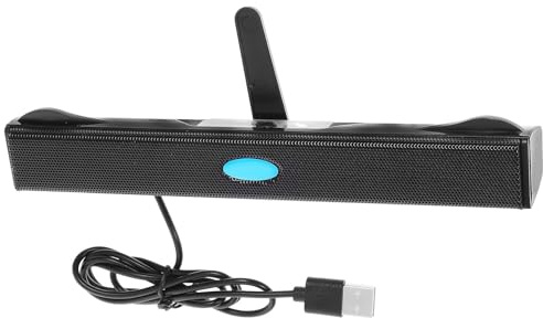SOLUSTRE USB Soundbar aus ABS mit USB Stromversorgung, Modell XB-19 | USB Computerlautsprecher XB-19, Schwarz, Stereo Modul für Tabletten und Mobiltelefone