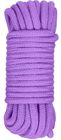 Soft Cotton Rope, 10m Black 8mm Long Thick Craft Cord All Purpose Tying Rope for DIY Crafts, Camping, and Home Decoration (Purple)