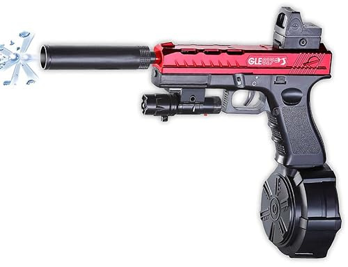 Gel Gun Blaster, Pistolet a Bille Automatique avec 30000 Munitions, Pistolet Jouet Électrique Activités de Plein Air Jeu d'équipe de Tir pour 12+ Adultes Adolescents-Rouge