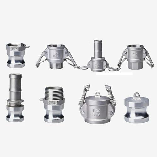 Camlock-Fitting, BSPT 1/2 Zoll 3/4 Zoll 1 Zoll 1-1/4 Zoll 1-1/2 Zoll 2 Zoll SS304 Edelstahl Homebrew Camlock-Fitting-Adapter Widerhaken Camlock-Schnellkupplung 1 Stück ( Color : D Type , Size : 2 )