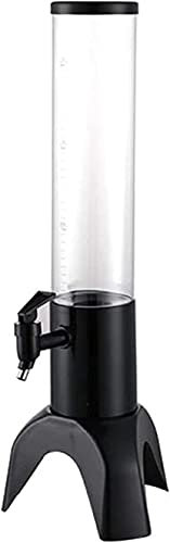 Dispensador De Bebidas, Dispensador De Cerveza, Dispensador De Torre De Bebidas Transparente De 1,5 L, Con Luces De Colores Y Tubo De Hielo Desmontable (Color : Nero)