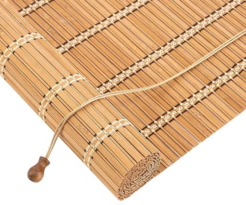 Cortina Exterior Bambu Persianas Enrollables Estores De Bambú 150x200 60x90 100x100 50x80 120x200 140x180 160x220 170x300cm Fáciles De Instalar Anti UV Cortina de Madera Para Jardín/Cocina(Shading Rat