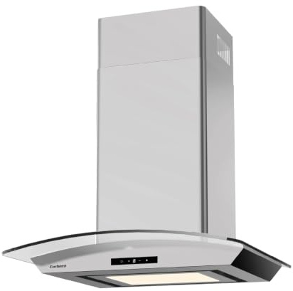 Corbero - Campana Extractora Horizontal 60cm | FUJI675XGLASS | 720.2 m3/h| 67db| 235W | 4 Velocidades | Control Touch| Panel LED| Filtro Aluminio + Filtro Carbón | Acero Inoxidable-Cristal