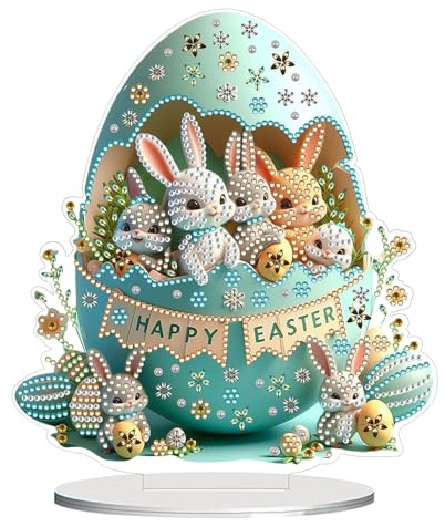 Diamond Painting Pasqua DIY Diamond Painting Set 2025 decorazione pasquale 5D uova di Pasqua Diamond Painting bambini Diamond Painting Primavera Diamond Painting Immagini finestra per bambini