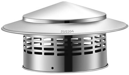 LUOZIQINX Canna Fumaria in Acciaio Inox, Comignolo Antivento Antipioggia, Cappello per Ventilazione Camino per Camini, Stufa,16cm
