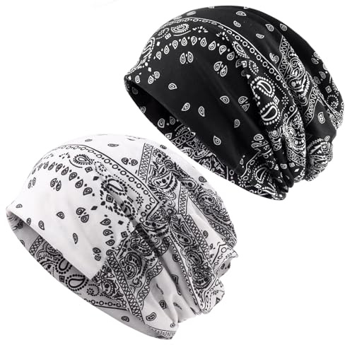 DRESHOW Slouchy Beanie Mössa för Kvinnor Lång Baggy Hip Hop Beanie Skidskalle Mössa Chemo Huvudbonad Solid Hipster Mössa Elastisk Sovande Mössa
