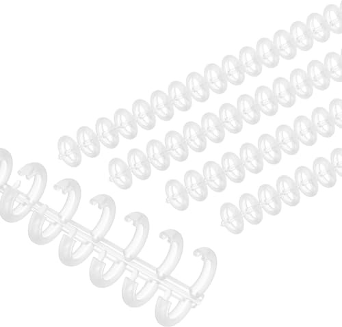 PATIKIL 8.5mm(0.3) Spiral Binder Ring,10 Pcs 30 Rings 25 Sheet Capacity Comb Binding Spines for Binding Paper Sheets Notebook Calendar Picture Album, Clear