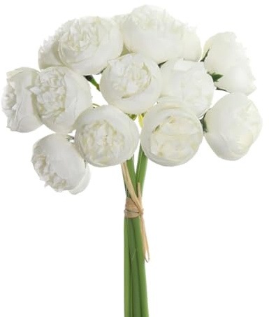 Generisch 27 Rosenköpfe künstliche Blumen Kunstseide Rosen für DIY Blumensträuße Hochzeitsfüllerblumen Tafelaufsätze Arrangements Brautparty Dekorationen Latex (White One Size)
