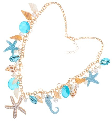 TOPPERFUN Collier Pendentif Coquillage Pour Femme Bijou Été Marin Collier Plage Vacances