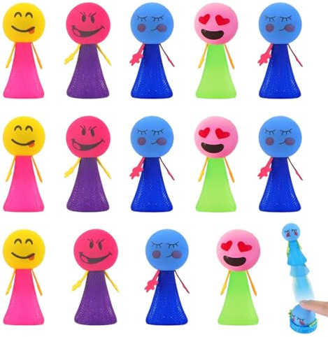 HABNI 14 Pcs Juguetes Lanzadores Resorte Juguetes Para Muelles Con Expresiones Suministros Para Fiestas Pascua Halloween Regalo De Cumpleaños Para Niños