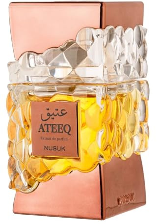ATEEQ Extrait de Parfum by Nusuk, Luxury Fragrance in Crystal-Cut Glass Bottle