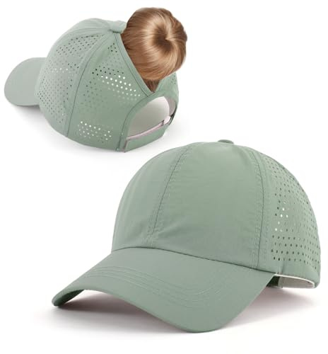 InfiniZer Womens Hats Baseball Cap for Women with Ponytail Holder, Quick-Dry Mesh, Adjustable Strap, Holiday Essentials Outdoor Sports Hat
