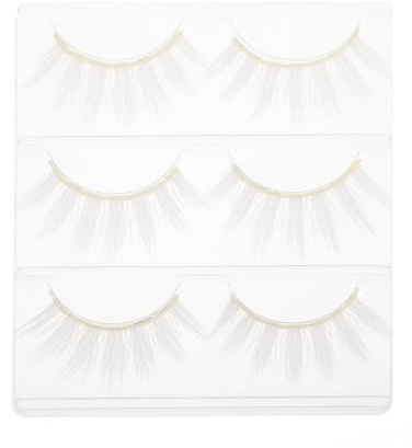 MAGICLULU Kit Ciglia Finte Bianche da Cosplay 6 Pezzi Ciglia Artificiali Folte e Sottili per Trucco Feste e Uso Quotidiano Forniture per Extension Donna