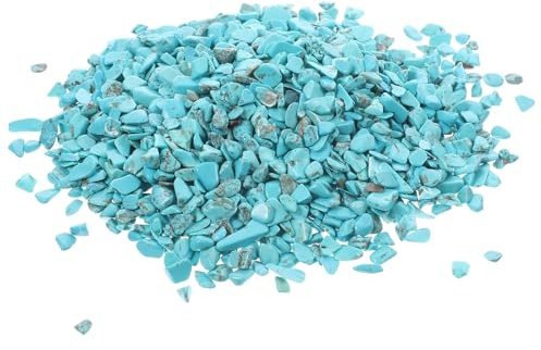 Cabilock Grava Natural de Turquesa para Acuario 5-7 Mm, 2 Bolsas de 100 G, Piedras Decorativas para Pecera y Terrario, Suministros para Joyería DIY y Decoración de Jardines
