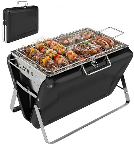 Outsunny Barbacoa portátil de carbón Plegable Negro