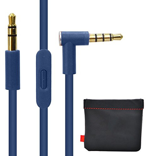 Replacement Cable/Wire For Beats Audio Cable+Inline Remote/Microphone for Beats by Dr. Dre Headphone SoloHD/Studio/Pro/Detox/Wireless-Compatible to Apple iPhone And Samsung Galaxy Note- (blue)