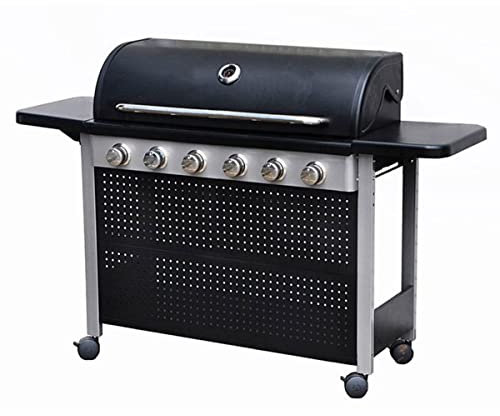 Nevada 6 Black and Silver Burner Gas Barbecue with Regulator