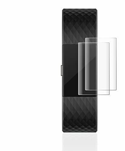 brotect Protection Film compatible with Fitbit Charge 2 | 2 Pack Clear Screen Protection Made in Germany 3D Curved Full-Cover Transparent Anti-Fingerprint Case-Friendly