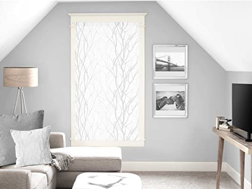 Soleil d'ocre, Liane Scheibengardine Ausbrenner, Voile-Gardine, Polyester, Weiß, 60x160 cm
