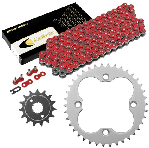 Caltric Red Drive Chain And Sprockets Kit Compatible with Honda Trx400Ex Sportrax 400 2X4 1999-2004