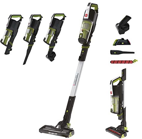 Hoover Akku-Staubsauger mit Tierhaar-Düse, austauschbare Walzen für Universalboden und Sensible Böden, bis zu 30 Min. Laufzeit, beutellos, freistehend, leicht & kompakt verstaubar [HF522NPW]