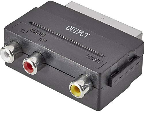 Speaka Professional SP-7870668 Scart/RCA Adapter (1x Scart-Stecker und 3x Cinch-Buchse) schwarz
