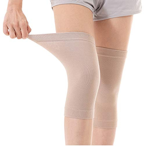 Gelentea Genouillères ultra-fines respirantes et élastiques pour garder au chaud les jambes pour les sports de plein air, le yoga, la danse