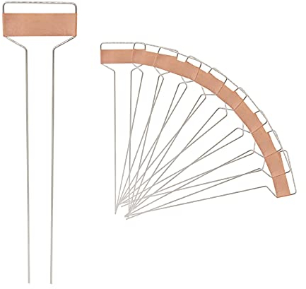 ValueHall 10 Pulgadas 10 Piezas T Type Marcadores de Jardín Reutilizable Etiquetas de Metal para Plantas Etiquetas de Cobre para Jardín de Plantas de Metal para Plantar y Jardinería V7J01