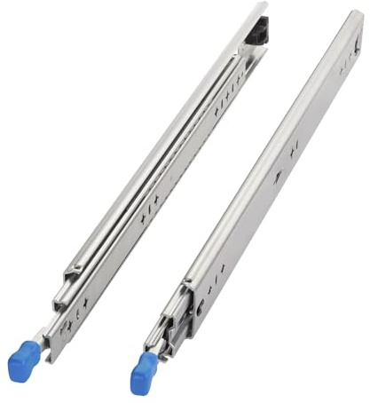 1 Paar SOTECH Schwerlastauszüge KV2-100-H53-L850-LC 850 mm mit Lock-in/out Einrastfunktion mit blauem Hebel Schwerlast-Vollauszug belastbar bis 100 Kg