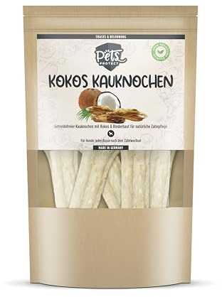 KOKOS KAUKNOCHEN für Hunde | Aus reinem Kokosmark & Rinderhaut | Getreidefrei | Keine künstlichen Zusätze | Für natürliche Zahnpflege | Vitamin- & Vitalstoffreich | 5 Stück | Deutsche Herstellung