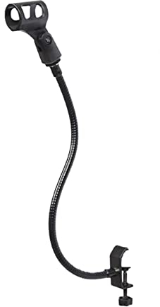 DASNTERED Support de microphone flexible en col de cygne avec pince de bureau, réglable à 360°, pour studio de radiodiffusion et équipements de diffusion en direct