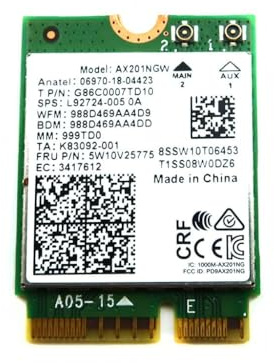 AX201NGW Carte de Rechange Double Bande CNVio2 M.2 802.11ax WLAN Bluetooth 5.1 WiFi L92724-005 pour Ordinateur Portable Intel Compatible