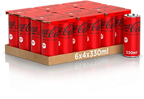 Lot de 72 boîtes de Coca sans sucre - 330 ml - Boisson italienne sans alcool